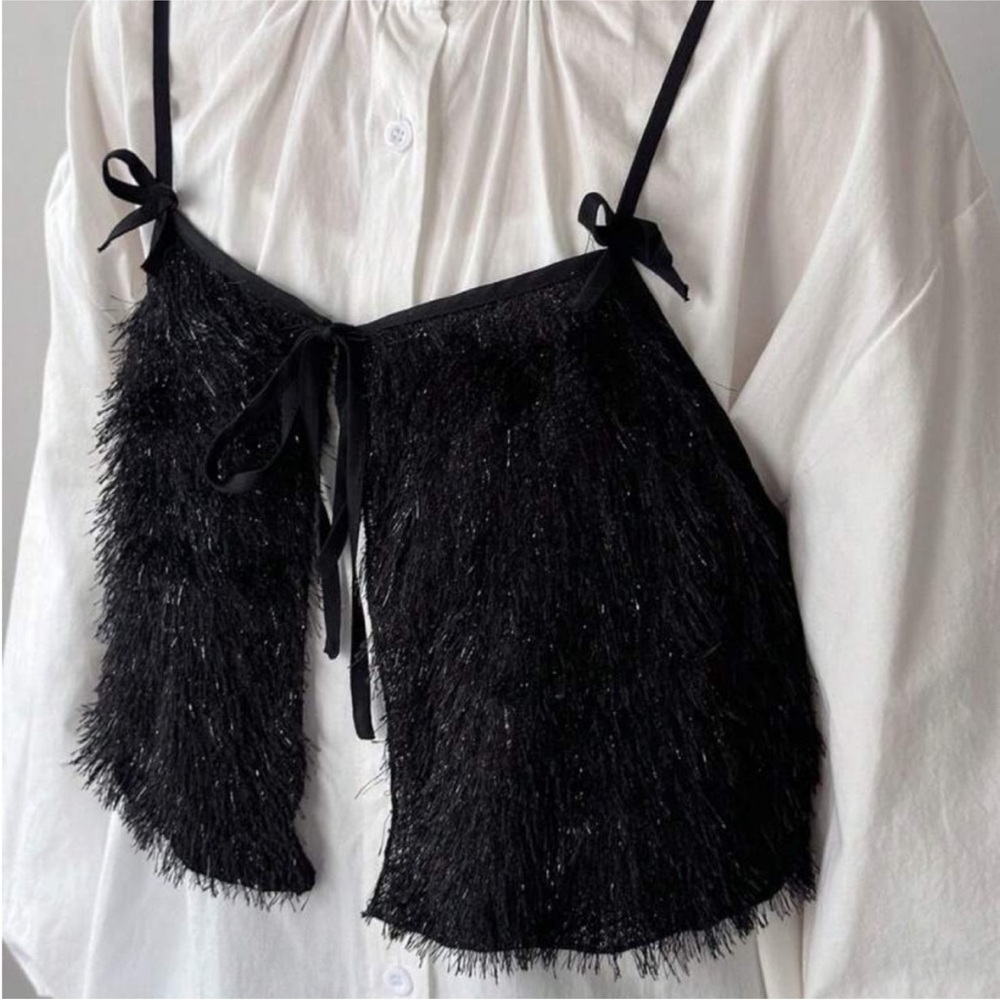 Chic Black Fringe Camisole